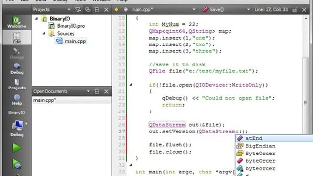 C++ Qt 85 Binary IO basic object serialization смотреть онлайн