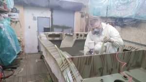 Север 440.Покраска лодки в камуфляж