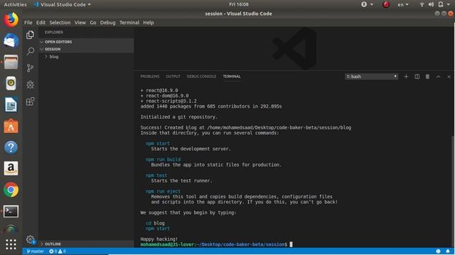 install create-react-app and create a react app - Code Baker 6.0 - IEEE Azhar смотреть онлайн