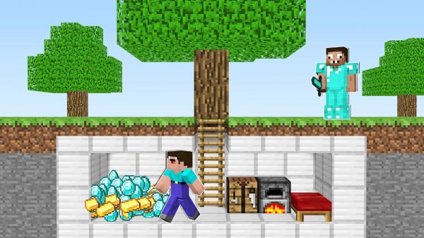 Нубик играет в Майнкрафт