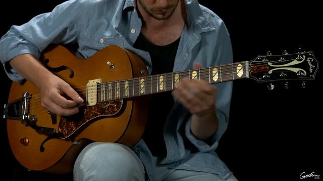 The Godin 5th Avenue Jumbo P-Rail Harvest Gold - demo'd by Frank O'Sullivan смотреть онлайн