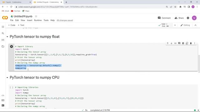 How to convert PyTorch Tensor to Numpy | PyTorch Tensor to NumPy смотреть онлайн