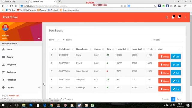 sourcecode aplikasi point of sale (POS) / Penjualan barang dengan php mysqli dan bootstrap смотреть онлайн