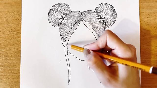 Как Нарисовать Девушку С Двумя Пучками | Рисунок Карандашом смотреть онлайн