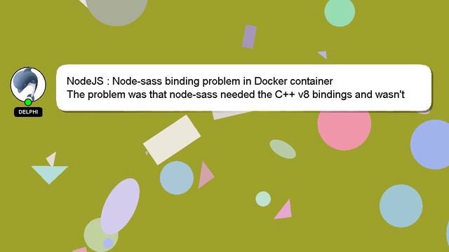NodeJS : Node-sass binding problem in Docker container смотреть онлайн