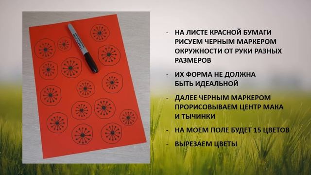 #ЦВЕТИКСЕМИЦВЕТИК Аппликация из бумаги «Маковое поле» смотреть онлайн