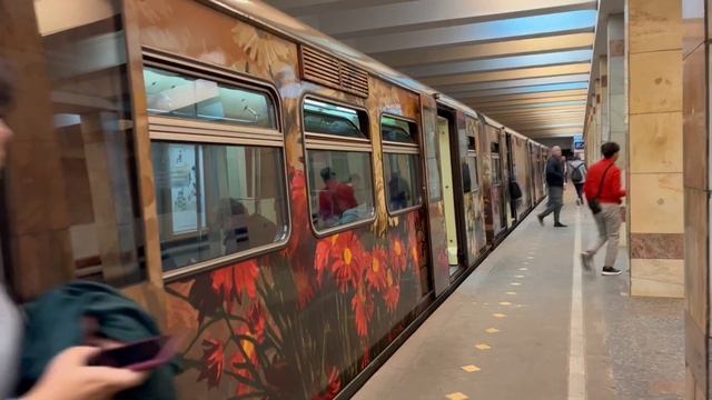 Электропоезд 81-740/741.1 «Акварель» на станции «Молодёжная» смотреть онлайн