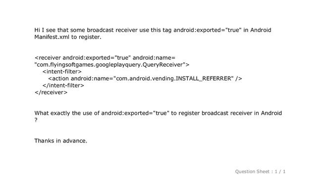 Android : What is the use of android:exported="true" in BroadcastReceiver смотреть онлайн