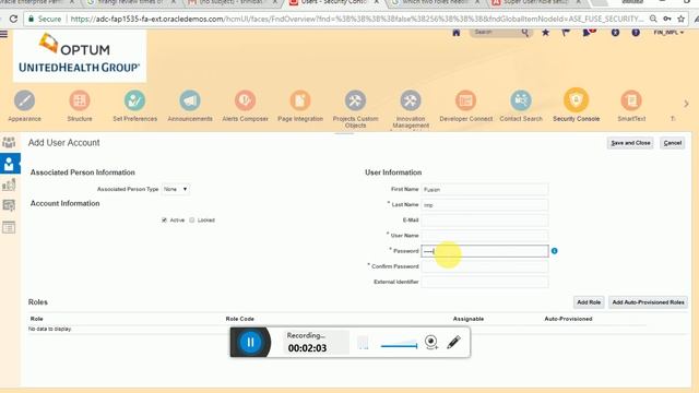 How to create new User Account in Oracle Fusion cloud ERP R13 смотреть онлайн
