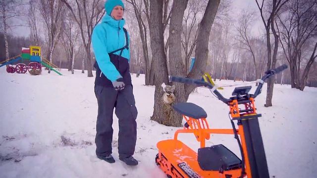 Testdrive of electric snow scooter смотреть онлайн