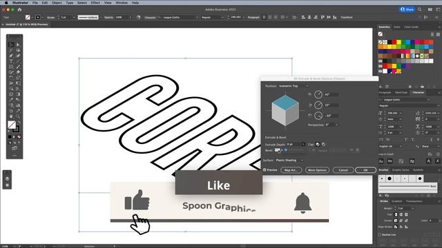 Colourful 3D Isometric Text Effect Illustrator Tutorial