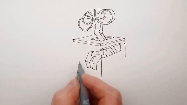 РОБОТ ВАЛЛ-И - Как Нарисовать Робота Валли (WALL-E) поэтапно - урок рисования смотреть онлайн