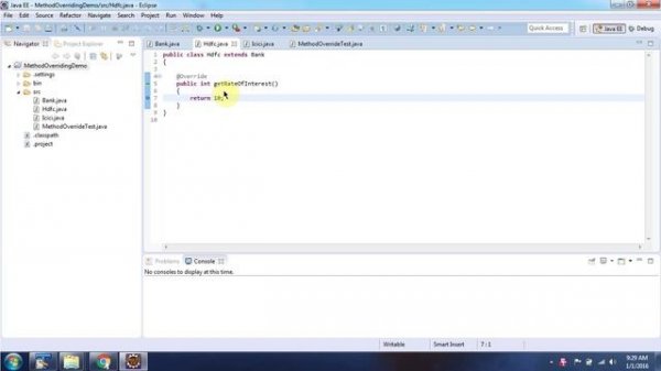 Java method overriding(Bank) | Java Tutorial