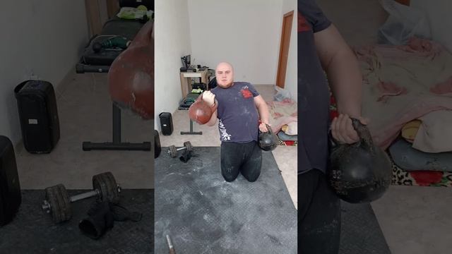 качаю ветки гири по 32 кг на бицепс. смотреть онлайн