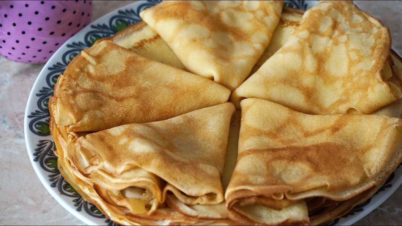 БЛИНЫ бабушкины, тонкие блинчики на молоке получаются всегда смотреть онлайн