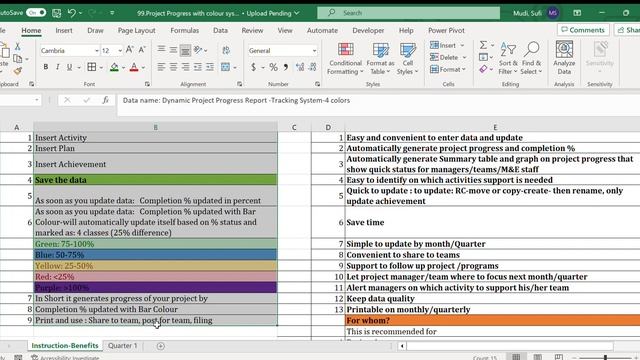 Project Progress with colour system Excel #Project смотреть онлайн