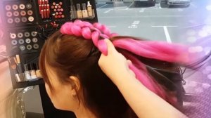 Канекалон как вплетать в косы,  как плести оборотную косу с канекалоном ? Уроки парикмахера