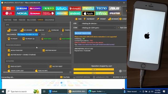 HOW BYPASS ICLOUD ID VIA UNLOCKTOOL FULL TUTORIAL WITH SIGNAL FOR DISABLED UNAVAILABLE PASSCODE