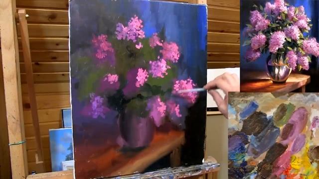 Урок по живописи маслом пишем Сирень смотреть онлайн