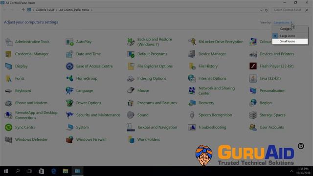 How to View Control Panel by Small Icons on Windows® 10 - GuruAid смотреть онлайн