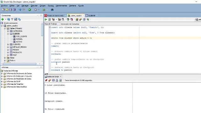 Control de transacciones DML - Commit, Savepoint y Rollback смотреть онлайн