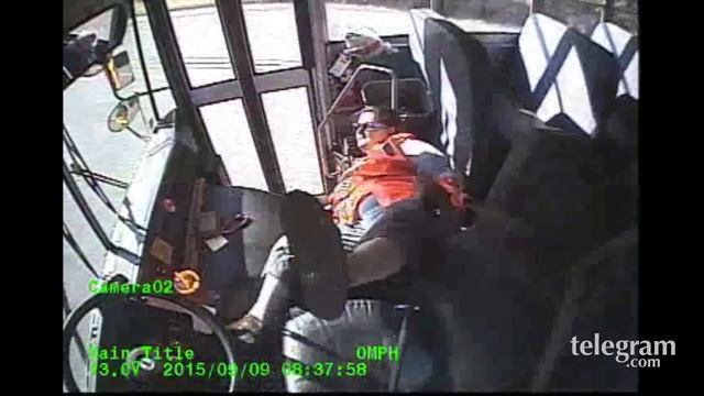 Worcester school bus driver falls off seat and crashes смотреть онлайн