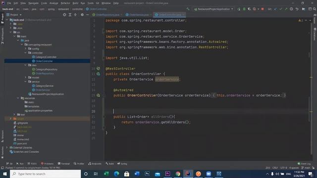 getAllOrders (Controller - service - Repository) смотреть онлайн