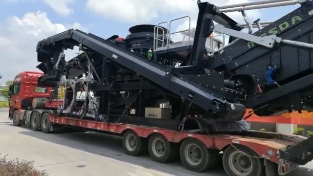 Полумобильная конусная дробилка MESDA MCP 300CS с навесным грохотом. Перевозка на трале. смотреть онлайн
