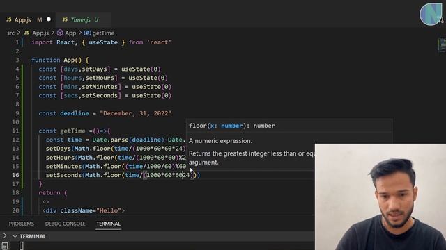 How to Create a Countdown Timer with React Hooks | Coding Monks смотреть онлайн