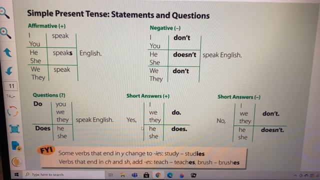 Simple Present Tense: Statements and Questions للصف أول متوسط Super Goal 2 смотреть онлайн