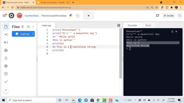 Strings in Python смотреть онлайн