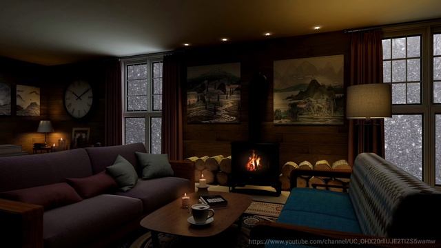 Огонь в камине и тиканье часов расслабит,приведет мысли в порядок/Sounds of nature/Fireplace/Relax/ смотреть онлайн