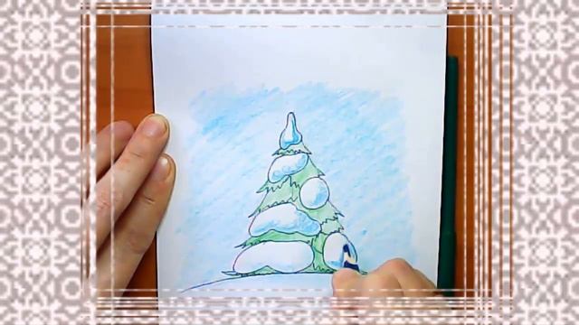Как просто и быстро нарисовать ёлочку в снегу смотреть онлайн