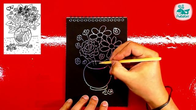 Гравюра для детей / Рисуем ВАЗУ с ЦВЕТАМИ для детей смотреть онлайн