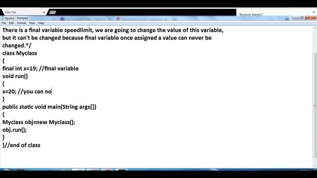 create a final variable in java ||| final variable assign a fixed value смотреть онлайн