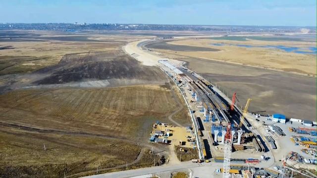 Обход Аксая: участок через реку Дон. Ход строительства. Трасса М4. Октябрь 2021. смотреть онлайн