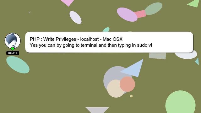 PHP : Write Privileges - localhost - Mac OSX смотреть онлайн