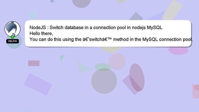 NodeJS : Switch database in a connection pool in nodejs MySQL смотреть онлайн