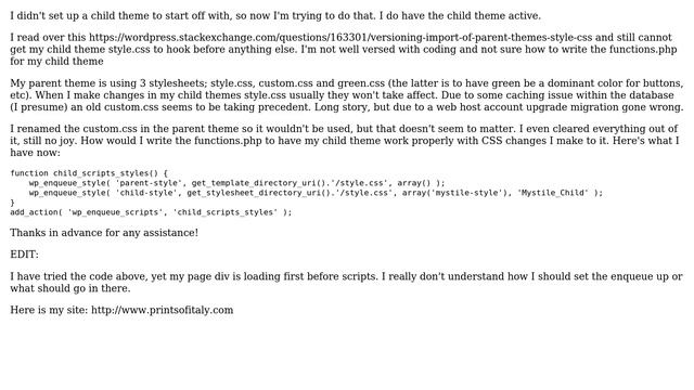 Wordpress: Proper enqueue for child theme functions.php смотреть онлайн