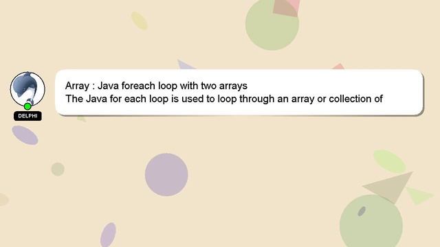 Array : Java foreach loop with two arrays смотреть онлайн