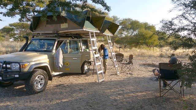 Ботсвана🇧🇼 Ночёвка среди диких животных в пустыне Калахари смотреть онлайн