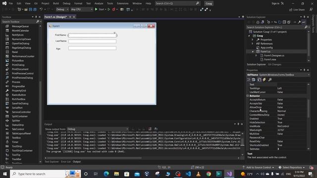 WinForms C#: Create The First WinForms C# Application Using Visual Studio 2022