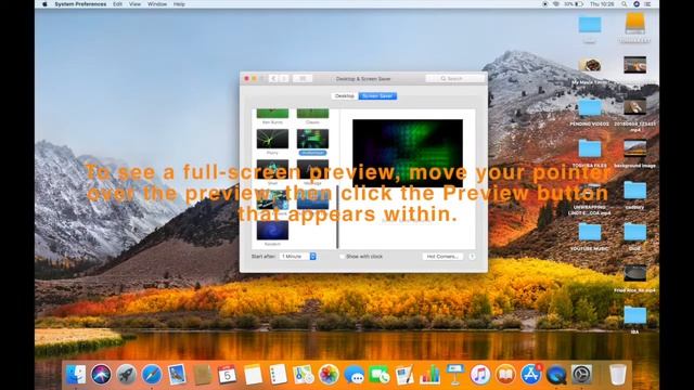 HOW TO SETUP SCREEN SAVER ON MAC IN HIGH SIERRA