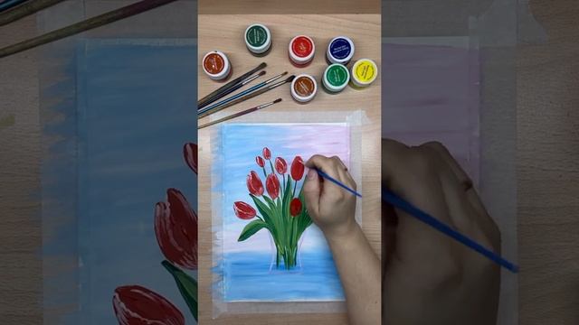 Мастер-класс «Букет для мамы» гуашью. смотреть онлайн