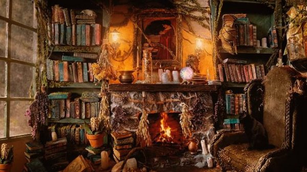 The Forest Witch Bookshop 📚🔮 Ambience & Soft Music | Collaboration with @noelleburdminiatures3027