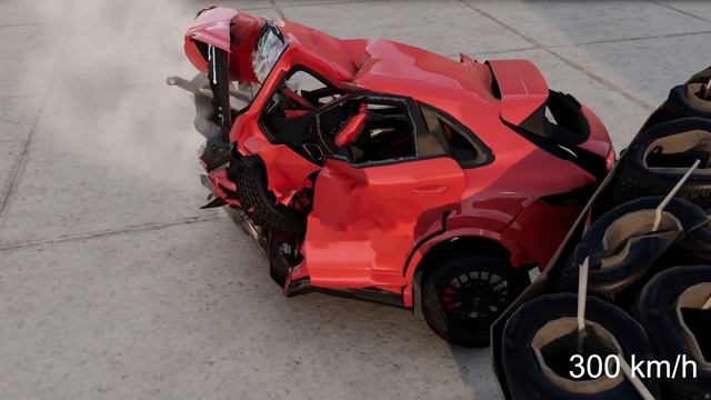 Porsche Cayenne GTS vs Tire Wall Crash Test BeamNG смотреть онлайн