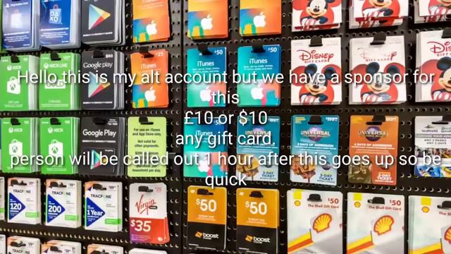 £10 or $10 or other currency gift card 1 hour till person is read out from when the video is up смотреть онлайн