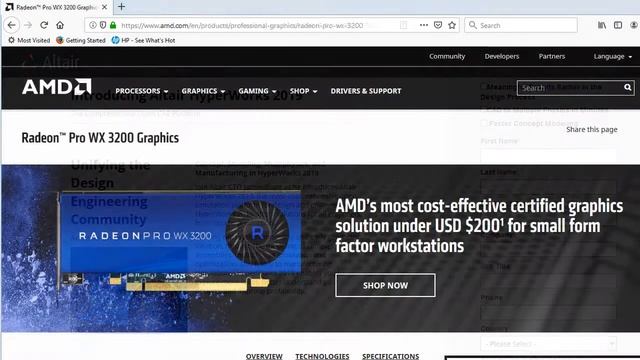 Altair HyperWorks 2019 Radeon Pro WX 3200 смотреть онлайн