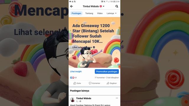 Giveaway (GA) 1000 (1K) Bintang (Star (Stars) Untuk 100 Penggemar Berat (Top Fan) смотреть онлайн