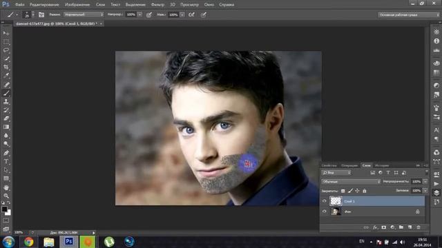 Как делать щетину в Adobe Photoshop CS6 смотреть онлайн